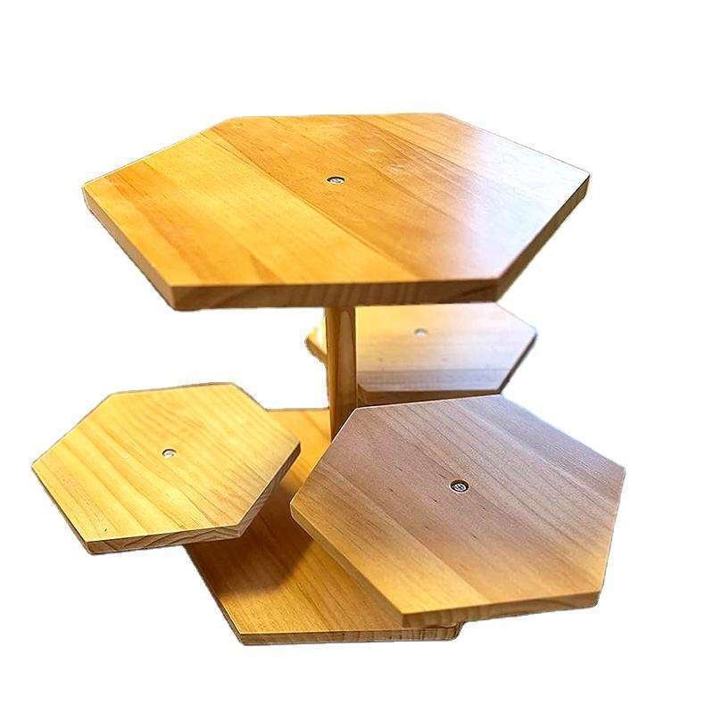 Wood 4 Tier Cupcake Stand Display Holder