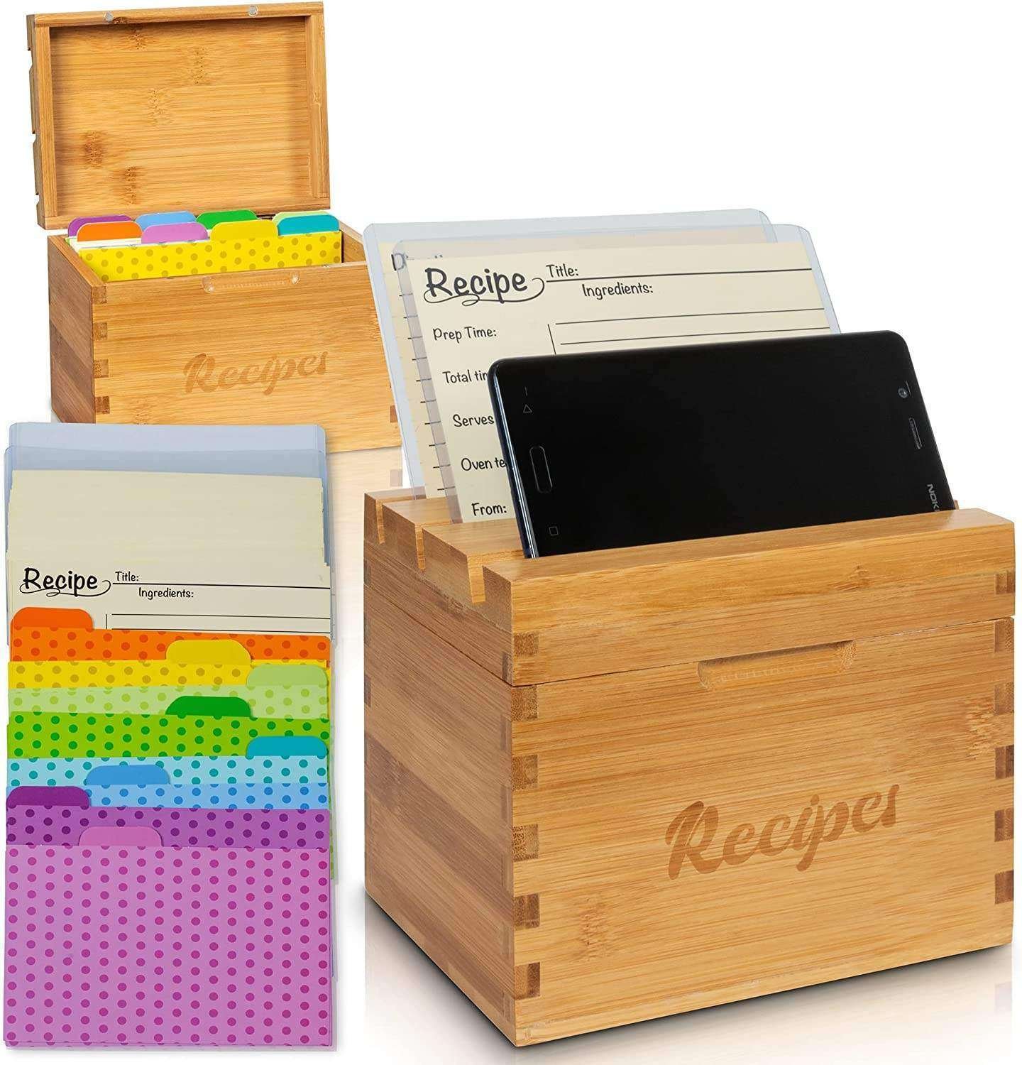 Bamboo boxes wholesale 14 Recipe Box 2