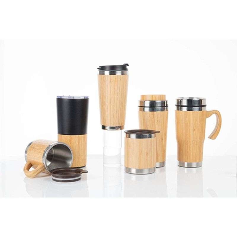 Glass cups with bamboo lids wholesale 11 Bamboo Thermo Cup