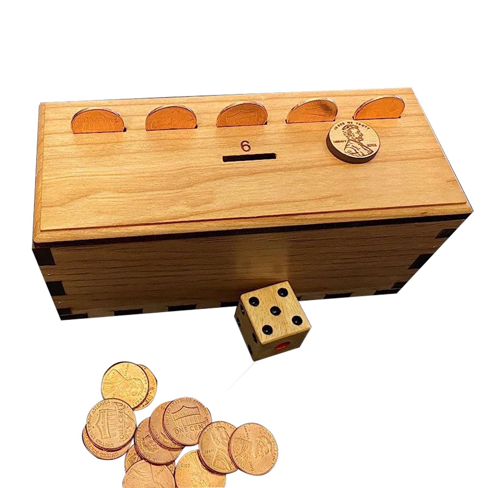 Bamboo boxes wholesale 5 Boards Dice Games Box