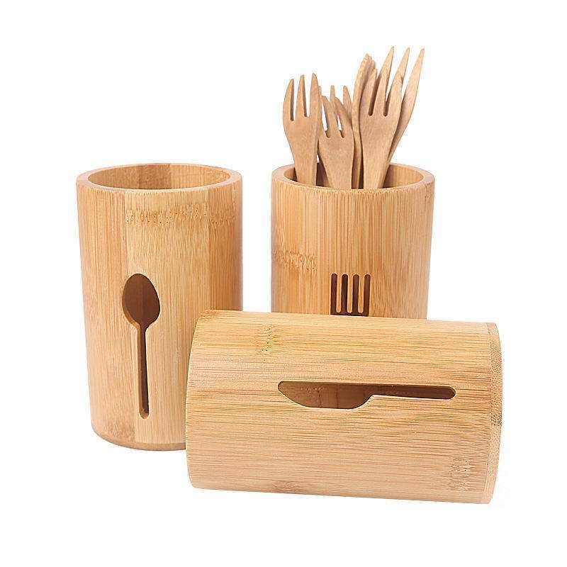 Bamboo boxes wholesale 2 Utensil Box