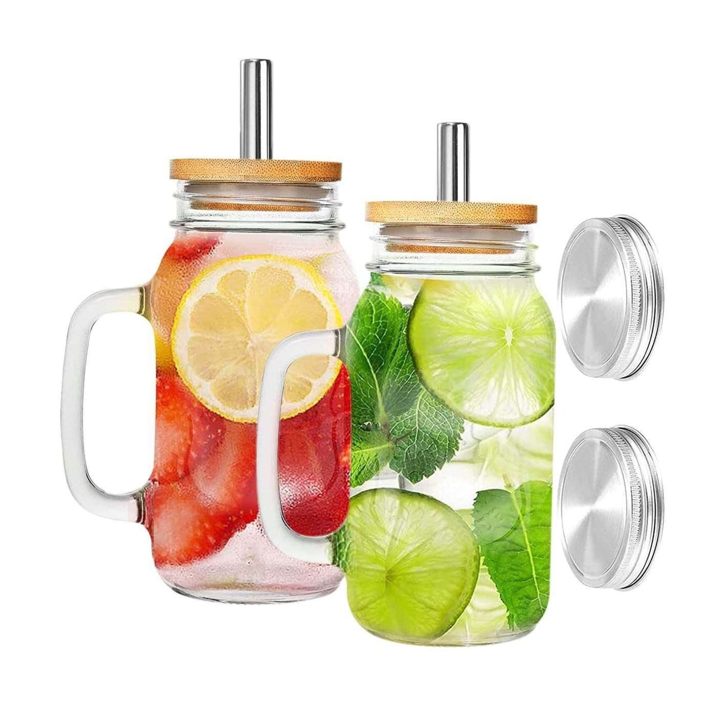 Glass cups with bamboo lids wholesale 7 Custom Glass Jar with Bamboo Lid